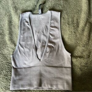 Urban Outfitters Light Gray Ribbed Crop Top